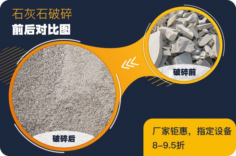 石灰石制砂前后對(duì)比圖