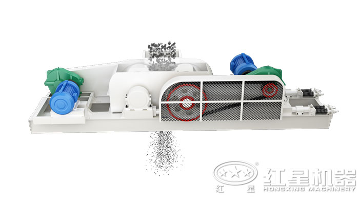 對(duì)輥破碎機(jī)破碎物料原理展示