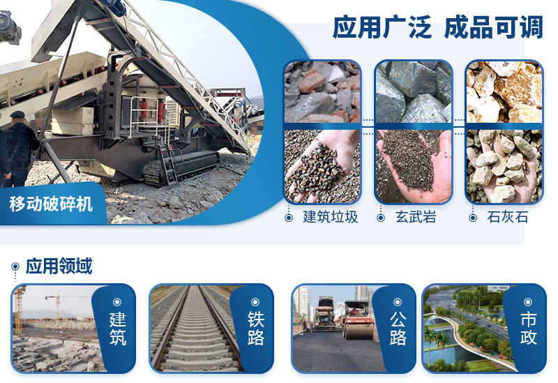 移動式破碎機應(yīng)用廣泛