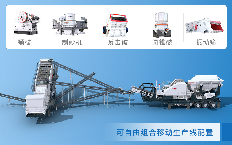移動(dòng)石頭粉碎機(jī)多樣化配置