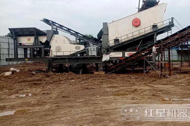 移動錘破機制建筑垃圾石子現(xiàn)場