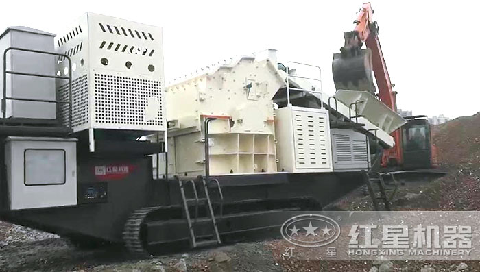紅星履帶移動建筑垃圾粉碎機(jī)